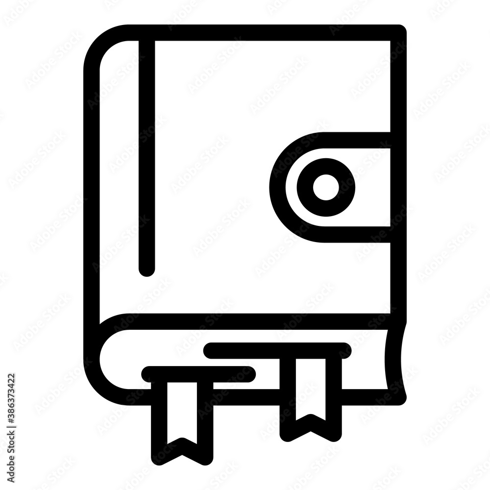 Poster notebook icon. outline notebook vector icon for web design isolated on white background