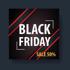 Banner for black friday black and red color
