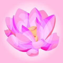 vector illustration of a Lotus. Bud is a symbol of the mosaic.