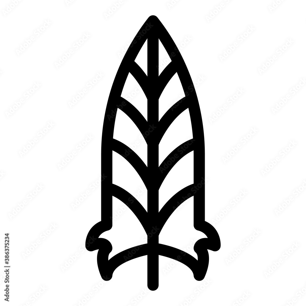 Wall mural Tribal feather icon. Outline tribal feather vector icon for web design isolated on white background - Wall murals