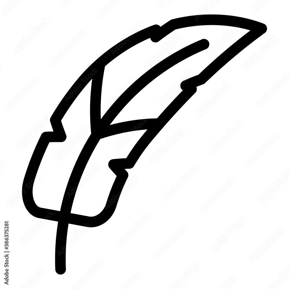 Poster boho feather icon. outline boho feather vector icon for web design isolated on white background