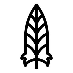 Tribal feather icon. Outline tribal feather vector icon for web design isolated on white background