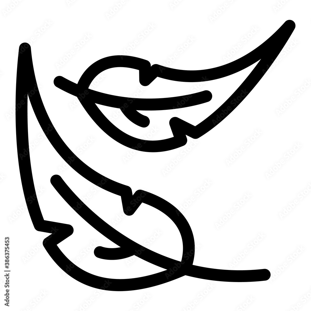 Poster light feather icon. outline light feather vector icon for web design isolated on white background