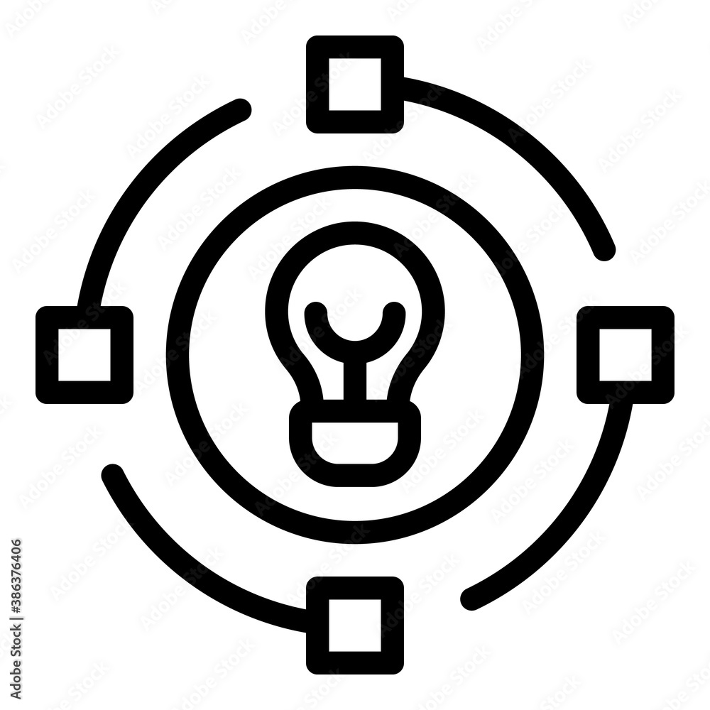 Poster startup idea icon. outline startup idea vector icon for web design isolated on white background