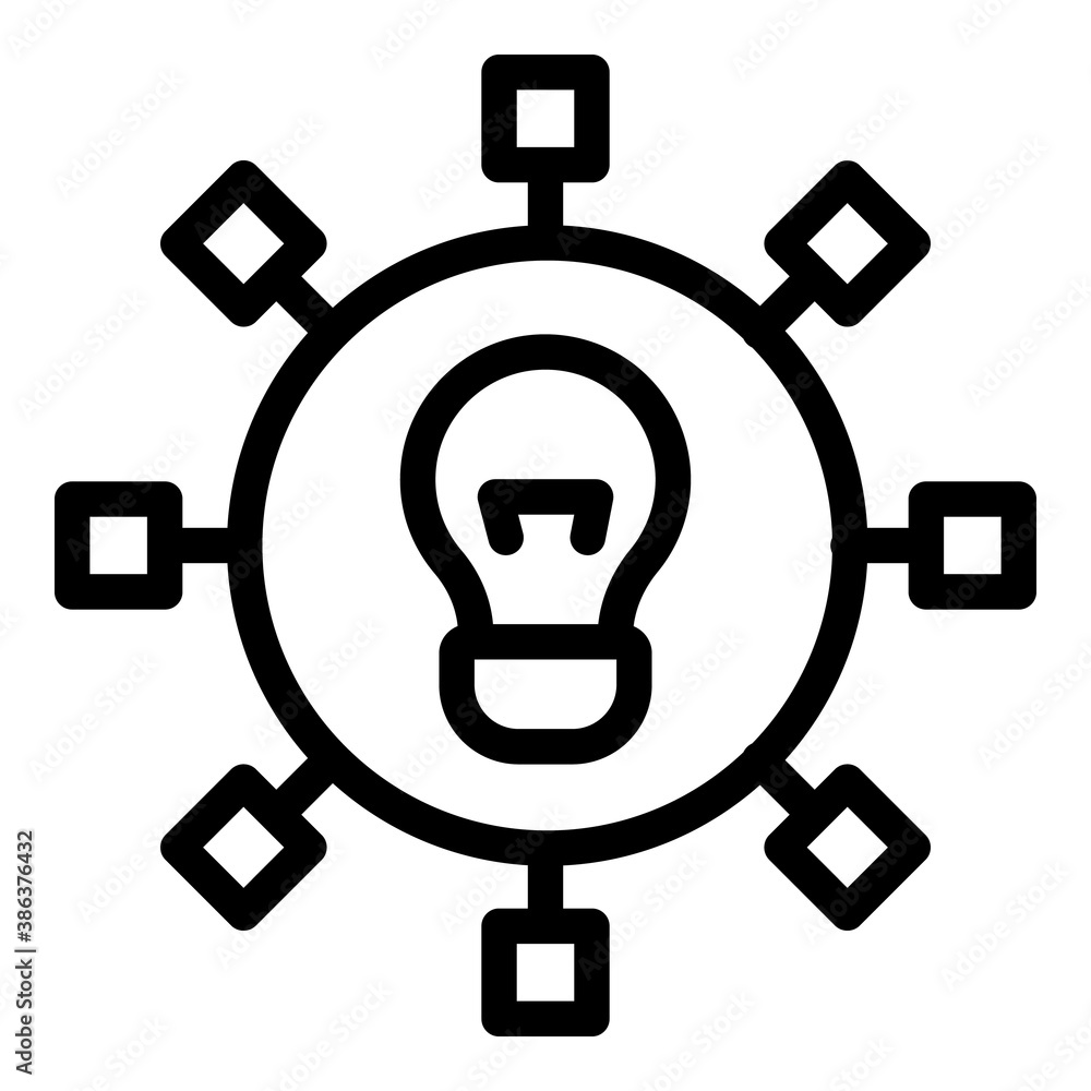 Poster idea generation icon. outline idea generation vector icon for web design isolated on white backgroun