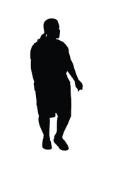 Fat woman silhouette vector