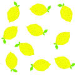 Seamless vector yellow lemons pattern. 10 eps citrus vitamin background for design, fabric, textile, cover, web and wrapping.