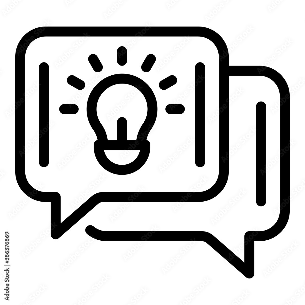 Poster chat idea icon. outline chat idea vector icon for web design isolated on white background