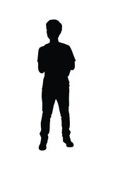 Standing man silhouette vector