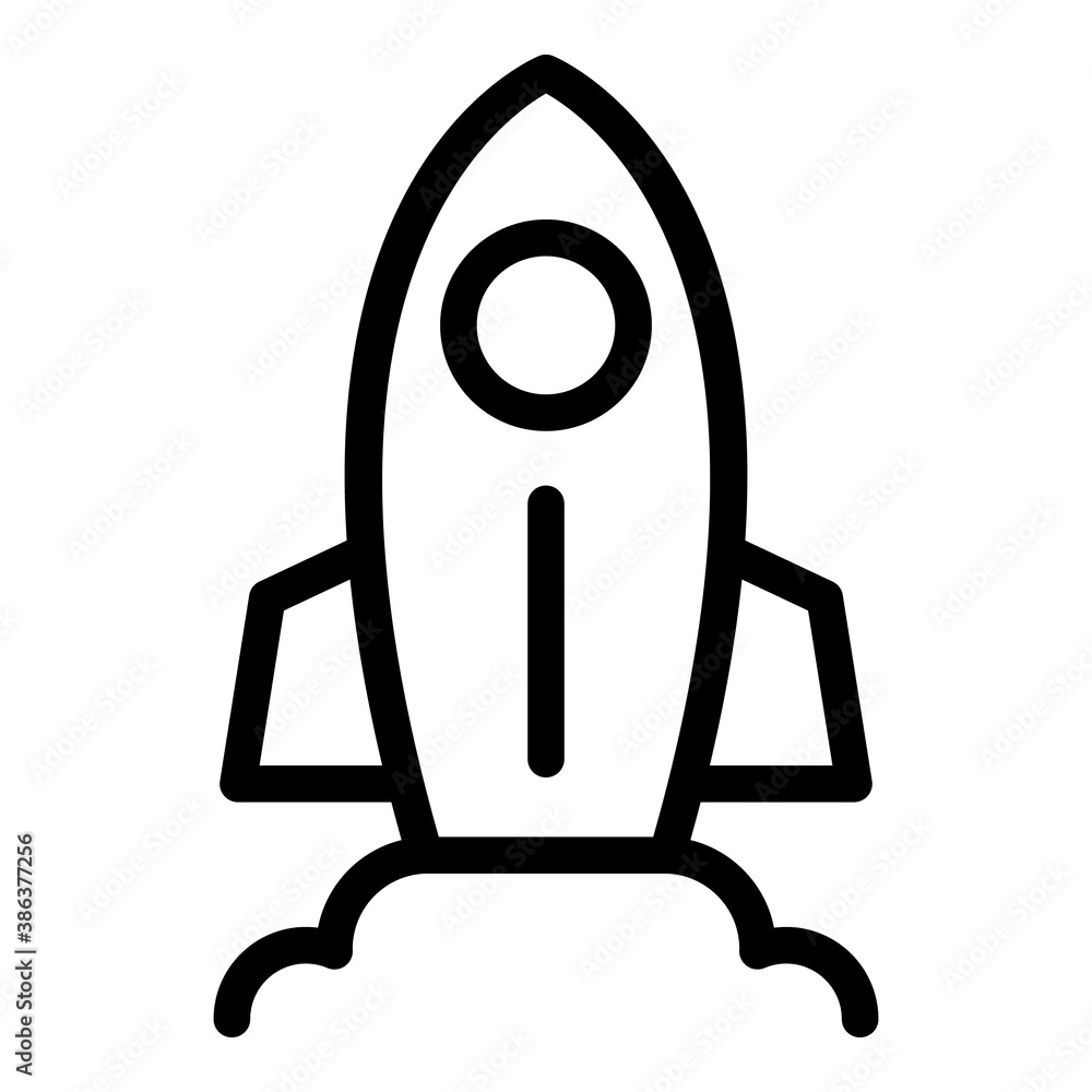 Poster rocket idea icon. outline rocket idea vector icon for web design isolated on white background