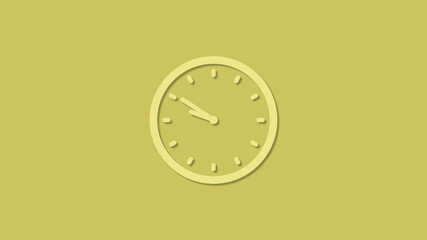 New yellow color 3d clock icon on yellow background, New clock icon 