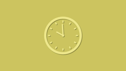 New yellow color 3d clock icon on yellow background, New clock icon 