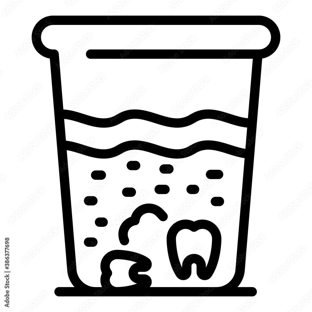 Poster teeth in rinse icon. outline teeth in rinse vector icon for web design isolated on white background