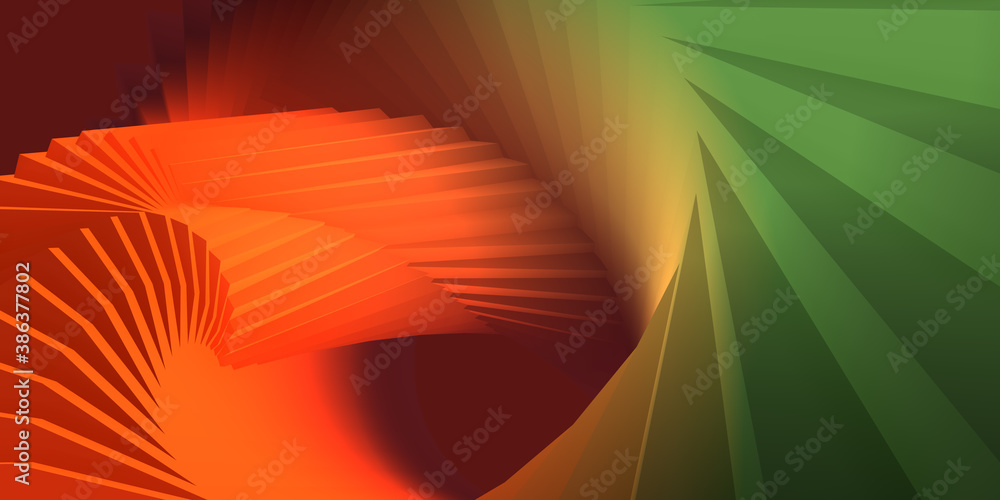 Poster abstract background imitating a staircase spiral. 3d rendering