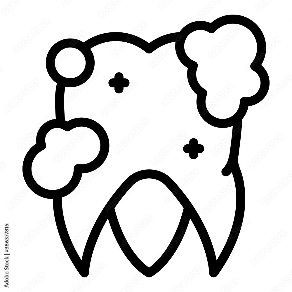 Poster brushing tooth icon. outline brushing tooth vector icon for web design isolated on white background