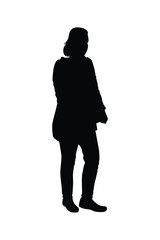 Standing girl silhouette vector