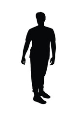 Standing man silhouette vector	
