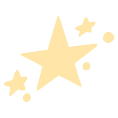 Yellow stars cartoon vector. Christmas star fall element of festive collection. Symbol over white background.