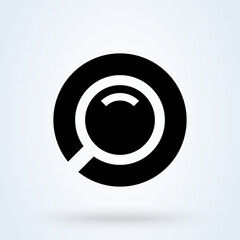 magnifying glass or Search icon or logo. Data Analysis concept. look at details vector illustration.