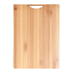 Rectangular wooden classic cutting board. Isolated on white background