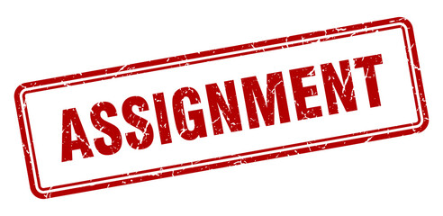 assignment stamp. square grunge sign on white background