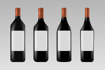 Set of wine. Different form of bottles. Vector illustration design for your project and business.
