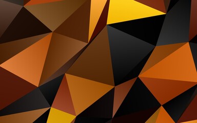 Dark Black vector polygonal background.