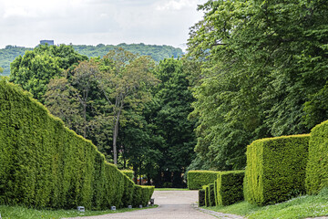 Picturesque Orangery (L'Orangerie de Meudon, XVII century) in Meudon. The Orangery - remain of the former old castle of Meudon. Meudon is a municipality in the southwestern suburbs of Paris, France.