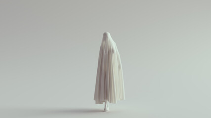 White Ghost Spirit Walking in a Death Shroud 3d illustration