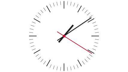 white minimalistic clock dial 
with black hands