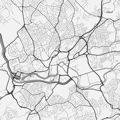 Obraz premium Urban city map of Bristol. Vector poster. Grayscale street map.