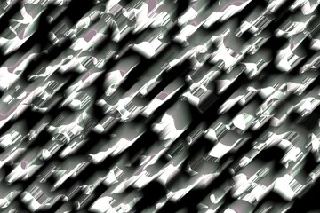 artistic polished steel pieces chaos digital drawn texture or background illustration