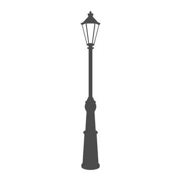 old street luminous lantern isolated on white background. Vector illustration.
