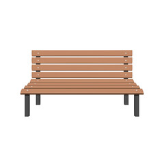 Park wooden bench isolated on white background. Vector illustration.