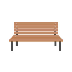 Park wooden bench isolated on white background. Vector illustration.