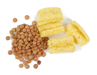 lentil chips isolated on white background