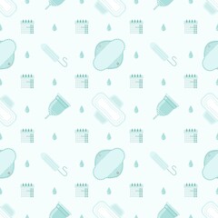 Feminine hygiene supplies seamless pattern.
