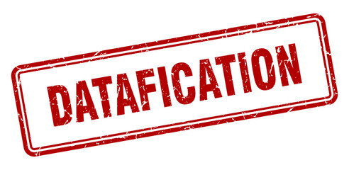 datafication stamp. square grunge sign on white background