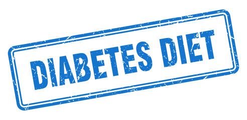 diabetes diet stamp. square grunge sign on white background