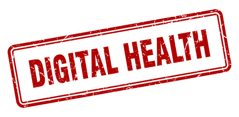 digital health stamp. square grunge sign on white background