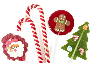Christmas candies isolated on white