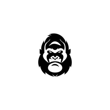 gorilla face vector. monkey gorilla face head black logo image icon vector.