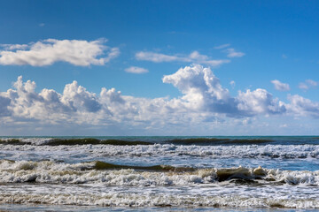 Stormy sea and beach
