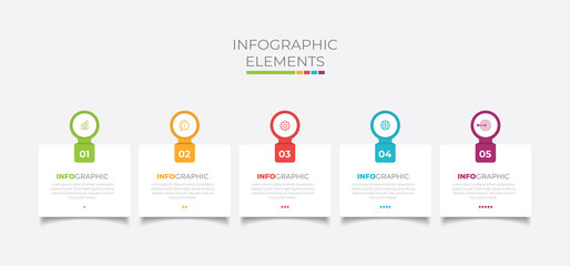 Business infographic element with 6 options, steps, number vector template design 