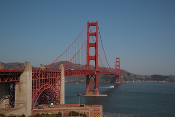 View of Golden Gate bridge in San Francisco, California USA