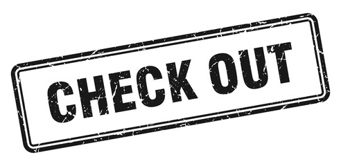 check out stamp. square grunge sign on white background