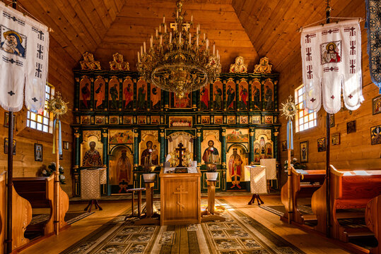 Interior of Komancza Orthodox Church in Poland.