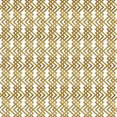 Abstract repeatable background of golden twisted strips. Swatch of gold plexus of bands. Modern seamless pattern.