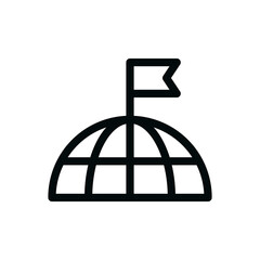 North pole flag isolated icon, development of the arctic vector icon with editable stroke