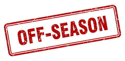 off-season stamp. square grunge sign on white background